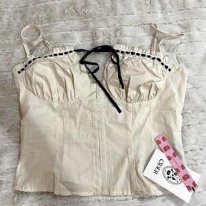Beige and black top from Cider